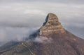 Panoramic view of Cape Town, Lion`s Head and Signal Hill from the top of Table Mountain Royalty Free Stock Photo