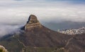 Panoramic view of Cape Town, Lion`s Head and Signal Hill from the top of Table Mountain Royalty Free Stock Photo