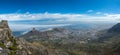 Panoramic view of Cape Town, Lion`s Head and Signal Hill from the top of Table Mountain Royalty Free Stock Photo