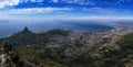 Panoramic view of Cape Town seen from main view point on Table Mountain Royalty Free Stock Photo