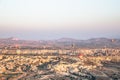 Panoramic view of Cappadocia, Turkey as captured from a hot air balloon