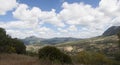 A panoramic view of the Carbonera Mountain Range from the pressman village of Lacipo in CÃÆÃÂ¡diz Royalty Free Stock Photo