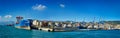 Panoramic view of cargo terminal Port Genoa Royalty Free Stock Photo
