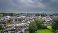 Panoramic view on Cashel town, cityscape from Rock of Cashel castle hill Royalty Free Stock Photo