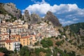 Panoramic view of Castelmezzano. Basilicata. Italy Royalty Free Stock Photo