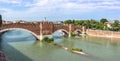 Panoramic view of Castelvecchio Bridge Ponte di Castelvecchio. View from the wall of the Castelvecchio Museum Museo di