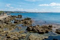 Panoramic view from Castiglioncello pretty seaside village along the coast of the Etruscans . Tuscany , Italy