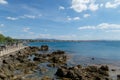 Panoramic view from Castiglioncello pretty seaside village along the coast of the Etruscans . Tuscany , Italy Royalty Free Stock Photo