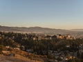 Panoramic view of the castle Alhambra in Granada, Andalusia, Spain, during sunset, from the Mirador de la Cruz de Rauda Royalty Free Stock Photo