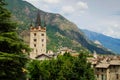 Panoramic view on castle and antic city Susa in Piedmont