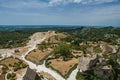 Panoramic view of the castle of Baux-de-Provence at the top of the hill. Royalty Free Stock Photo