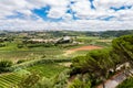 Panoramic view from the castle of the cultivated fields of Ãâbidos