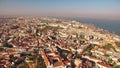 Panoramic view Castle of Sao Jorge Lisbon aerial