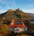 Panoramic view about castle of Sumeg and Bishop`s Palace. Royalty Free Stock Photo