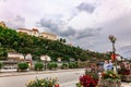 Panoramic view castle Veste Oberhaus on river Danube. Antique fortress in Passau, Lower Bavaria, Germany