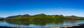 A panoramic view of Cat Bells looking across derwent water in the English Lake District Royalty Free Stock Photo