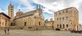 Panoramic view at the Cathedral of Saint Cerbonius with building of museum in Massa Marittima - Italy