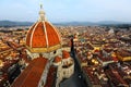 Panoramic View of the Cathedral Santa Maria del Fiore in Florence, Italy Royalty Free Stock Photo