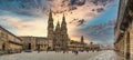 Panoramic view of the Cathedral of Santiago de Compostela Royalty Free Stock Photo