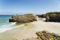 Panoramic view of Cathedrals beach in Galicia, Spain Royalty Free Stock Photo