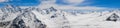 Panoramic view of the Caucasus Mountains from Cheget, height 3050 meters, Kabardino-Balkaria, Russia