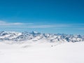 Panoramic view of the Caucasus Mountains from Cheget, height 3050 meters, Kabardino-Balkaria, Russia