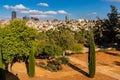 Panoramic view of central Jerusalem city center seen from Sacker Park in Givat Ram quarter of Jerusalem, Israel Royalty Free Stock Photo