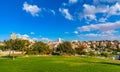 Panoramic view of central Jerusalem city center seen from Sacker Park in Givat Ram quarter of Jerusalem, Israel Royalty Free Stock Photo