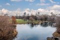 Panoramic view of Central Park and Turtle Pond during late autumn - New York, USA Royalty Free Stock Photo