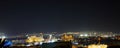 Panoramic view on the central public beach of Eilat - famous resort city Royalty Free Stock Photo