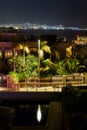 Panoramic view on the central public beach of Eilat - famous resort city Royalty Free Stock Photo