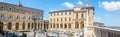 Panoramic view of the central square of Treia in the Marche