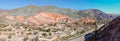 Panoramic view of Cerro de los Siete Colores, Argentina Royalty Free Stock Photo