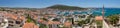 Panoramic view of Cesme from the castle, Turkey Royalty Free Stock Photo