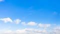 Panoramic view of chain of clouds in blue sky