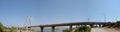 Panoramic view of Chalkida bridge in Greece