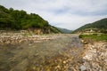 Panoramic view of Cherek river in the Caucasus mountains