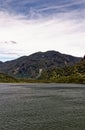 Panoramic view of Chilean fjords - Puerto Chacabuco - Chile Royalty Free Stock Photo