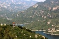 Panoramic view of Chinese temple on the hills of Qinglongxia, Beijing