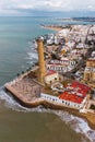 Panoramic view of the Chipiona lighthouse Royalty Free Stock Photo