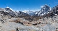 Panoramic view from Chola pass Royalty Free Stock Photo