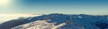 Panoramic view from Chopok mountain at southern part of Jasna resort, Slovakia. Filtered image: cross processed vintage effect. Royalty Free Stock Photo