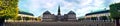 Panorama of Christiansborg Palace and Danish royal stables, Copenhagen, Denmark Royalty Free Stock Photo