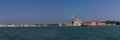 Panoramic view of the Church of San Giorgio Maggiore and Venetian lagoon, Italy Royalty Free Stock Photo