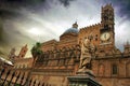 Panoramic view of the church square Royalty Free Stock Photo