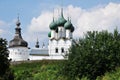 Panoramic view of the churches of the Rostov Kremlin. Royalty Free Stock Photo