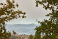 Panoramic view of the Cies Islands in Vigo, Spain Royalty Free Stock Photo
