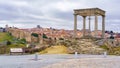 Panoramic view of the city of Avila with its monument of the four post Royalty Free Stock Photo