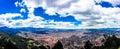 Panoramic view of the city of Bogota from the eastern hills. Royalty Free Stock Photo