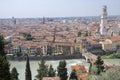 Panoramic view of the city from Castel San Pietro, summer season in Verona city